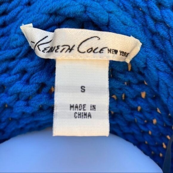Kenneth Cole New York Blue Chunky Knit Sweater Cardigan Size S - Picture 2 of 11